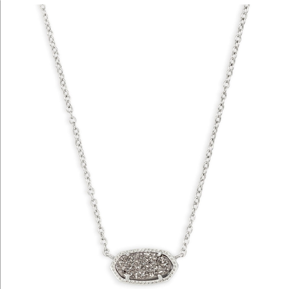 Druzy platinum silver Kendra Scott necklace